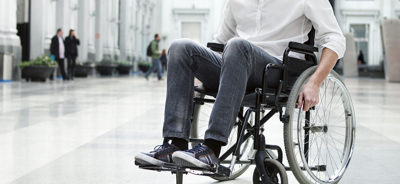 a person in a wheelchair.